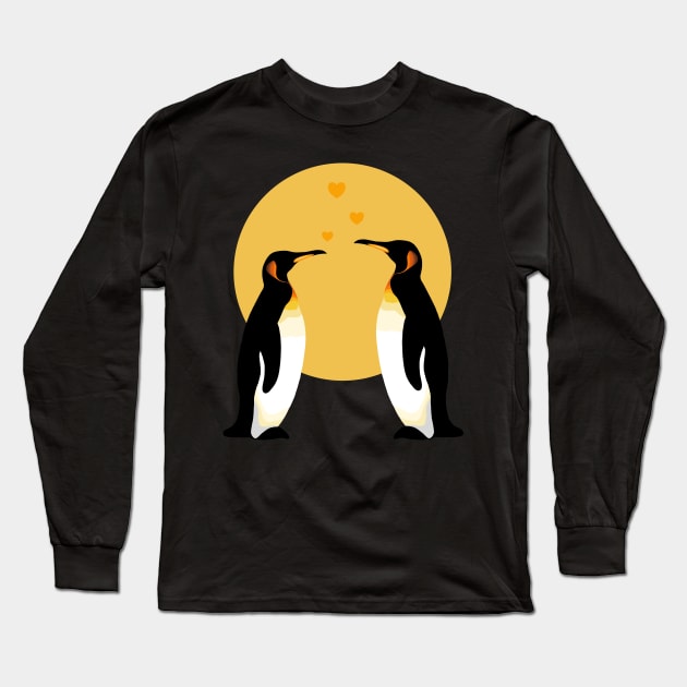 Penguin Couple Emperor Sea Bird King Penguin Lover Penguin Long Sleeve T-Shirt by GraphicsLab